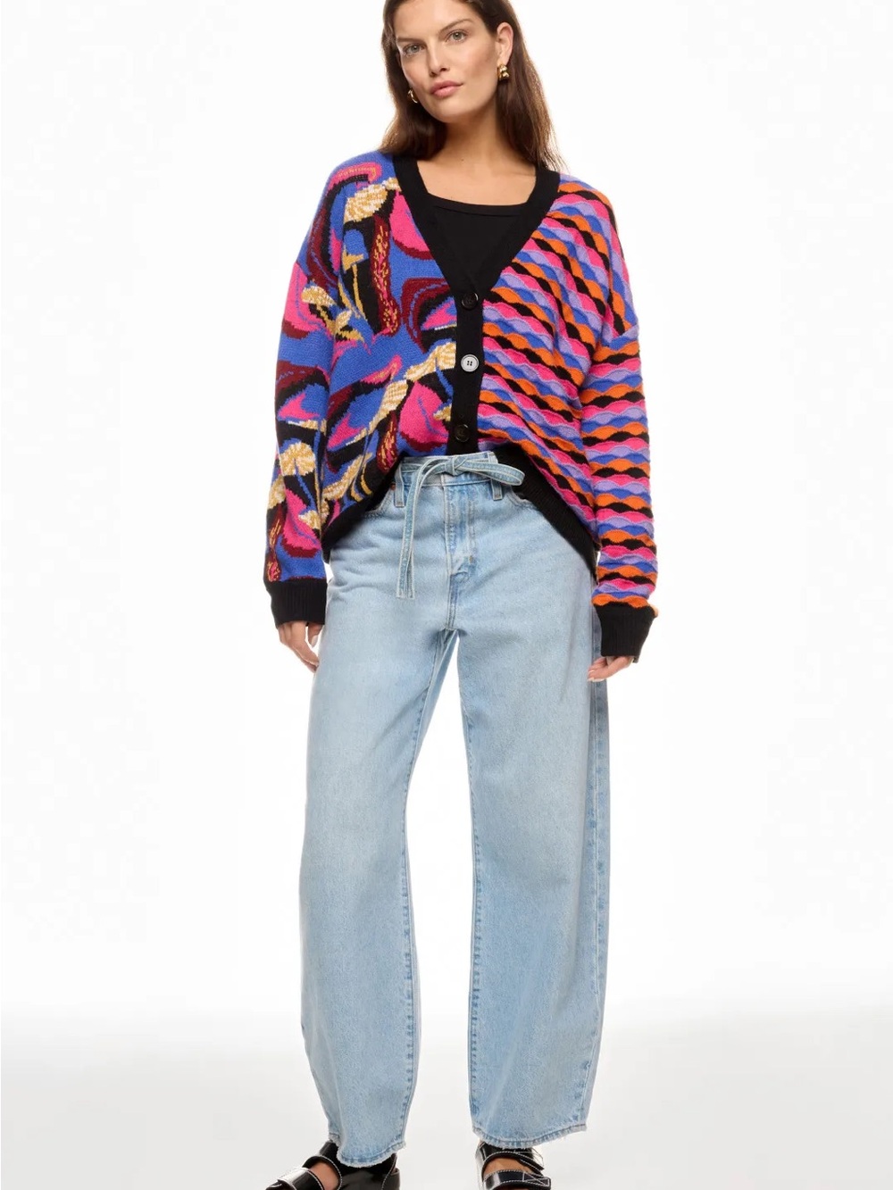Farm Rio Mixed Mushrooms Knit Cardigan